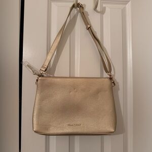 Bella Tunno Two Part Convertible Crossbody Bag gold new clutch duo vegan